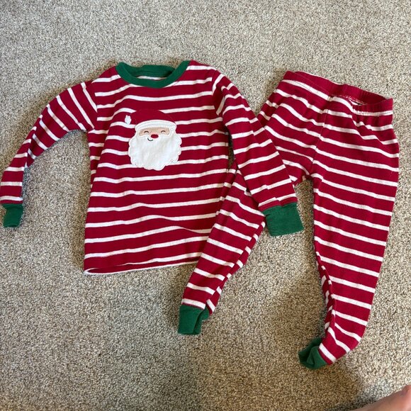 Carter’s Christmas pjs baby Santa Toddler Size 2T Red White - Picture 1 of 7